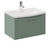 Avant Satin Green 600mm Wall Mounted Single Drawer Vanity Unit with Arc Basin Left Hand View