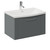 Avant Satin Grey 600mm Wall Mounted Single Drawer Vanity Unit with Arc Basin Left Hand View