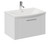 Avant Satin White 600mm Wall Mounted Single Drawer Vanity Unit with Arc Basin Left Hand View