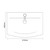 Avant Satin White 600mm Wall Mounted Single Drawer Vanity Unit with Arc Basin Top Down Dimensions thumbnail