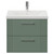 Avant Satin Green 600mm Wall Mounted 2 Drawer Vanity Unit with Glide Basin Front View