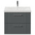 Avant Satin Grey 600mm Wall Mounted 2 Drawer Vanity Unit with Glide Basin Front View