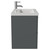 Avant Satin Grey 600mm Wall Mounted 2 Drawer Vanity Unit with Glide Basin Side View