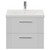 Avant Satin White 600mm Wall Mounted 2 Drawer Vanity Unit with Glide Basin Front View