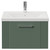 Avant Satin Green 600mm Wall Mounted Single Drawer Vanity Unit with Glide Basin Front View