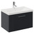 Avant Satin Anthracite 600mm Wall Mounted Single Drawer Vanity Unit with Glide Basin Left Hand View