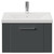 Avant Satin Grey 600mm Wall Mounted Single Drawer Vanity Unit with Glide Basin Front View