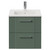 Avant Satin Green 500mm Wall Mounted 2 Drawer Vanity Unit with Angel Basin Front View