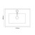 Avant Satin Grey 500mm 2 Door Vanity Unit with Angel Basin Top Down Dimensions thumbnail