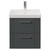 Avant Satin Grey 500mm Wall Mounted 2 Drawer Vanity Unit with Rimini Basin Front View