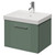 Avant Satin Green 500mm Wall Mounted Single Drawer Vanity Unit with Rimini Basin Right Hand View