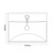 Avant Satin Green 500mm 2 Door Vanity Unit with Rimini Basin Top Down Dimensions thumbnail