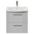 Avant Satin White 500mm Wall Mounted 2 Drawer Vanity Unit with Arc Basin Front View