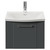 Avant Satin Grey 500mm Wall Mounted Single Drawer Vanity Unit Arc Basin Front View