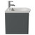 Avant Satin Grey 500mm Wall Mounted Single Drawer Vanity Unit Arc Basin Side View