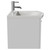 Avant Satin White 500mm Wall Mounted Single Drawer Vanity Unit Arc Basin Side View