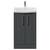 Avant Satin Grey 500mm 2 Door Vanity Unit with Arc Basin Front View