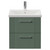 Avant Satin Green 500mm Wall Mounted 2 Drawer Vanity Unit with Glide Basin Front View