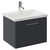 Avant Satin Anthracite 500mm Wall Mounted Single Drawer Vanity Unit with Glide Basin Left Hand View thumbnail