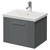 Avant Satin Grey 500mm Wall Mounted Single Drawer Vanity Unit with Glide Basin Right Hand View