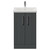 Avant Satin Grey 500mm 2 Door Vanity Unit with Glide Basin Front View