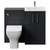 Avant Satin Anthracite 1000mm 2 Door Vanity Unit and Toilet Suite with Angel Basin Front View