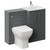 Avant Satin Grey 1000mm 2 Door Vanity Unit and Toilet Suite with Angel Basin Left Hand View
