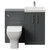 Avant Satin Grey 1000mm 2 Door Vanity Unit and Toilet Suite with Rimini Basin Front View