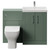 Avant Satin Green 1100mm 2 Door Vanity Unit and Toilet Suite with Rimini Basin Front View