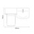Avant Satin Green 1000mm 2 Door Vanity Unit and Toilet Suite with Arc Basin Top Down Dimensions thumbnail