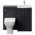 Avant Satin Anthracite 1000mm 2 Door Vanity Unit and Toilet Suite with Arc Basin Front View