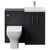 Avant Satin Anthracite 1000mm 2 Door Vanity Unit and Toilet Suite with Glide Basin Front View