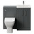 Avant Satin Grey 1000mm 2 Door Vanity Unit and Toilet Suite with Glide Basin Front View