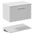 Avant Satin White 600mm Wall Mounted Single Drawer Vanity Unit for Countertop Basins with Storage Shelf Left Hand View
