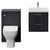 Avant Satin Anthracite 1000mm Wall Mounted 2 Drawer Vanity Unit and Toilet Suite with Glide Basin Front View
