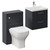 Avant Satin Anthracite 1000mm Wall Mounted 2 Drawer Vanity Unit and Toilet Suite with Glide Basin Left Hand View