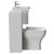 Avant Satin White 1000mm Wall Mounted Single Drawer Vanity Unit and Toilet Suite with Arc Basin Side View