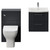 Avant Satin Anthracite 1000mm Wall Mounted 2 Drawer Vanity Unit and Toilet Suite with Arc Basin Front View