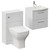 Avant Satin White 1000mm Wall Mounted 2 Drawer Vanity Unit and Toilet Suite with Arc Basin Left Hand View
