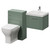 Avant Satin Green 1000mm Wall Mounted Single Drawer Vanity Unit and Toilet Suite with Rimini Basin Right Hand View