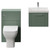 Avant Satin Green 1000mm Wall Mounted Single Drawer Vanity Unit and Toilet Suite with Rimini Basin Front View