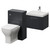 Avant Satin Anthracite 1000mm Wall Mounted Single Drawer Vanity Unit and Toilet Suite with Rimini Basin Right Hand View