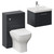 Avant Satin Anthracite 1000mm Wall Mounted Single Drawer Vanity Unit and Toilet Suite with Rimini Basin Left Hand View