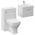 Avant Satin White 1000mm Wall Mounted Single Drawer Vanity Unit and Toilet Suite with Rimini Basin Left Hand View