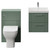 Avant Satin Green 1000mm Wall Mounted 2 Drawer Vanity Unit and Toilet Suite with Rimini Basin Front View