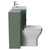 Avant Satin Green 1000mm Wall Mounted 2 Drawer Vanity Unit and Toilet Suite with Rimini Basin Side View
