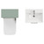 Avant Satin Green 1000mm Wall Mounted 2 Drawer Vanity Unit and Toilet Suite with Rimini Basin Top View
