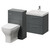 Avant Satin Grey 1000mm Wall Mounted 2 Drawer Vanity Unit and Toilet Suite with Rimini Basin Right Hand View