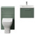 Avant Satin Green 1000mm Wall Mounted Single Drawer Vanity Unit and Toilet Suite with Angel Basin Front View