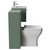 Avant Satin Green 1000mm Wall Mounted Single Drawer Vanity Unit and Toilet Suite with Angel Basin Side View